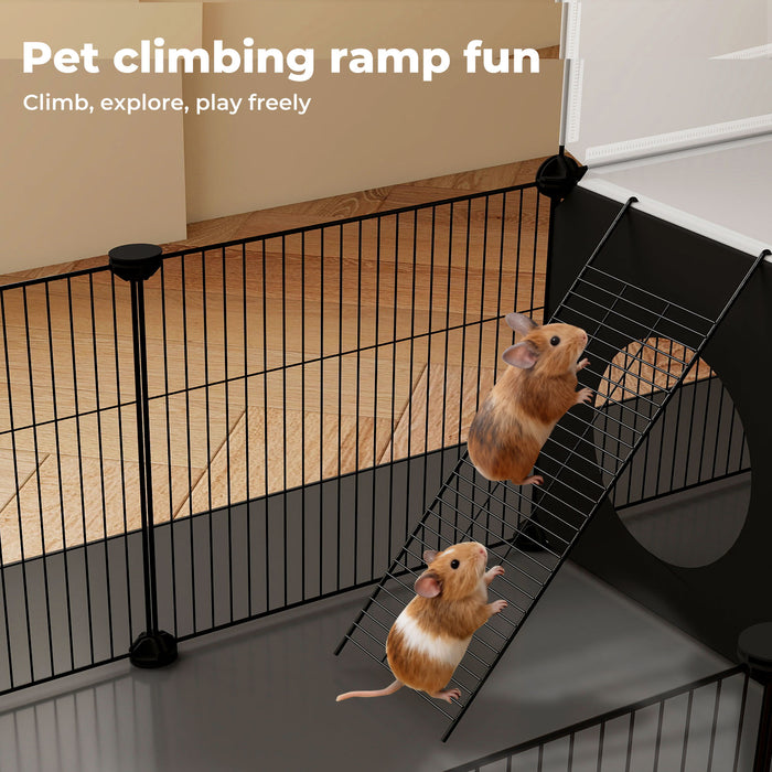Pet Playpen Small Animals Guinea Pig Cage DIY  Exercise Fence 24 Panels Mat