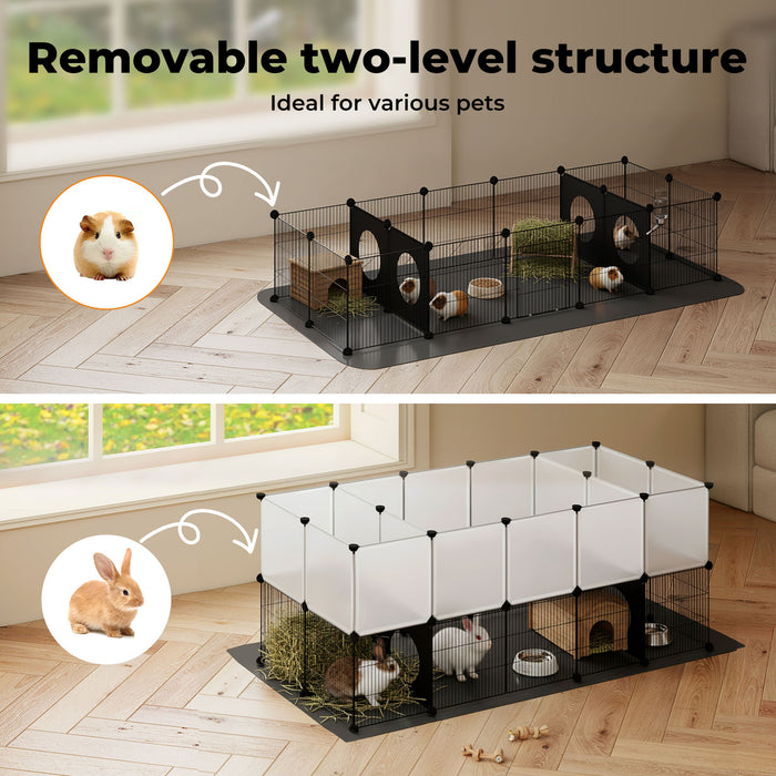 Pet Playpen Guinea Pig Rabbit Cage Small Animal DIY Fence 36 Panels Mat