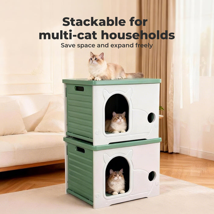 Outdoor Indoor Dogs Cats Kennel Plastic Puppy Pet House Weatherproof