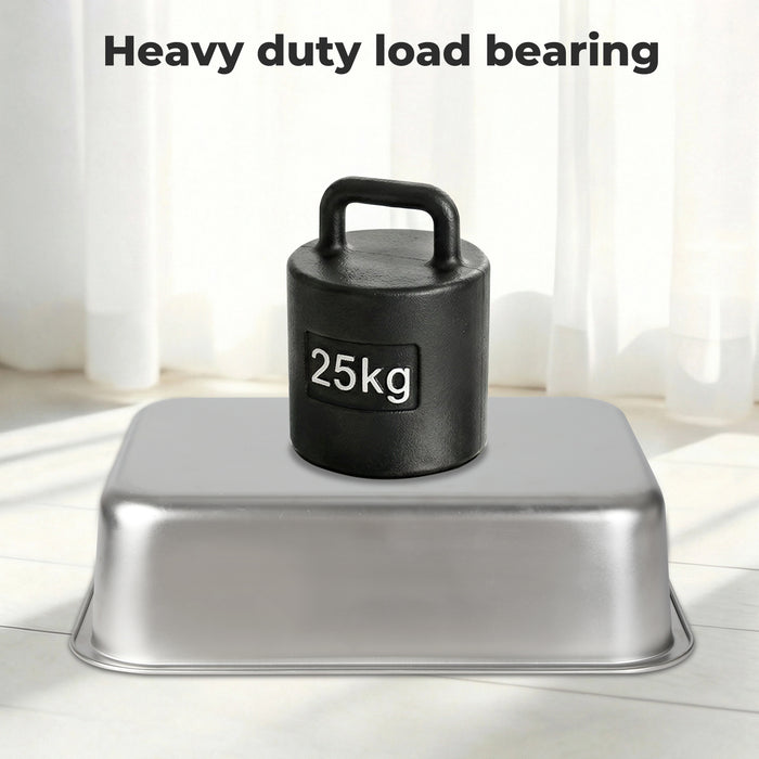 Stainless Steel Cats Litter Box 10cm Height Small Animals Easy Entry Clean