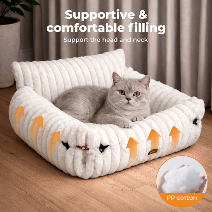 Cat Bed Extended Soft Plush Lounge Sofa Couch Pet Small Dog Removable Cover