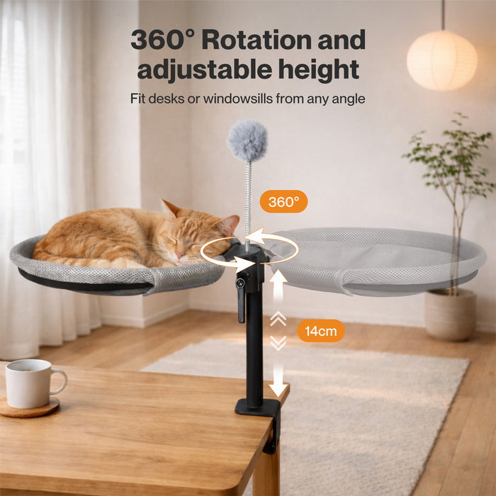 Cat Bed Hammock 360° Rotatable Adjustable Sinking Washable Hanging Soft