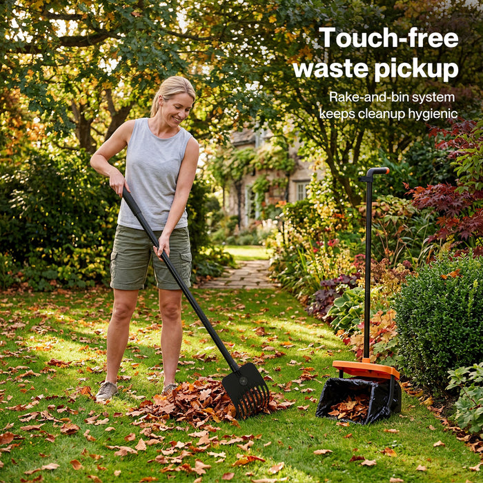 Pooper Scooper Rake Kit Long Handle Dog Poop Picker Easy Pickup Outdoor