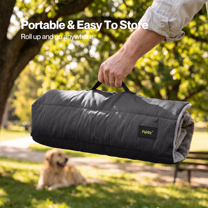 Dog Bed Large Plush Mat Water Resistant Base for Camping Car Boot Grey