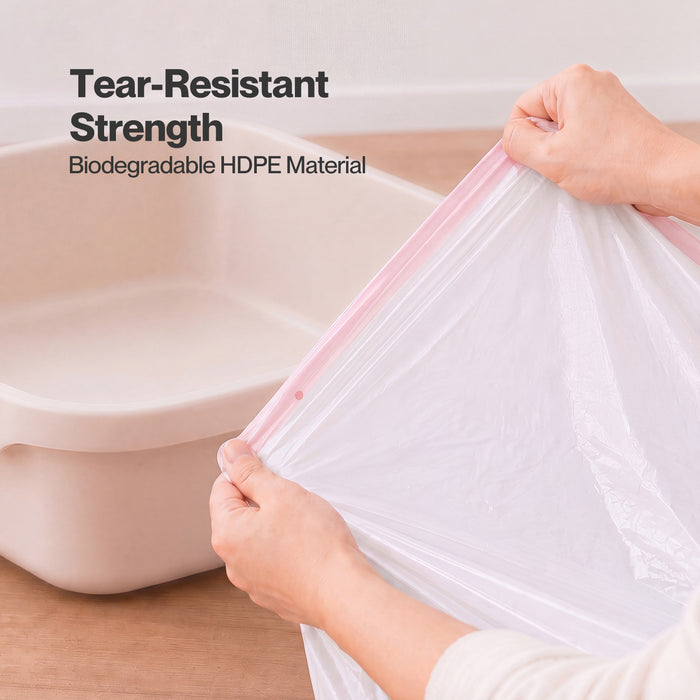 Cat Litter Bags 30 Pcs 94 x 45cm Drawstring 10kg HDPE White Pink