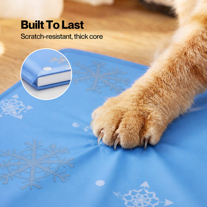 Dog Cooling Mat 90x60cm Self Gel Pad Breathable Crate Comfort for Home Blue