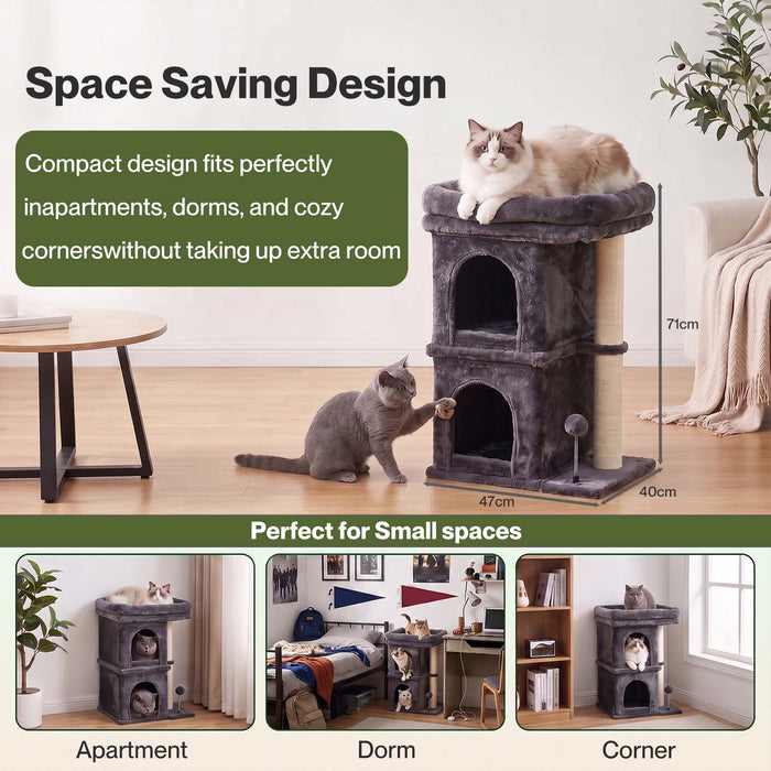 Cat Tree Cat Tower Top Perch Sisal Post E1 Particle Board Dark Grey