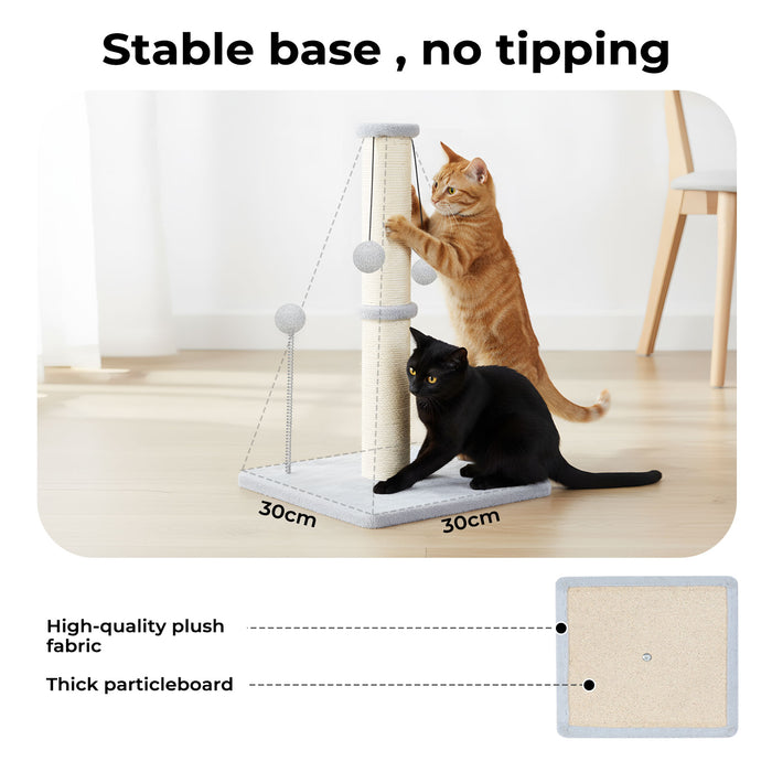 Cat Scratcher Tower Scratching Post Natural Sisal Kitten 3 Ball Toys 51cm
