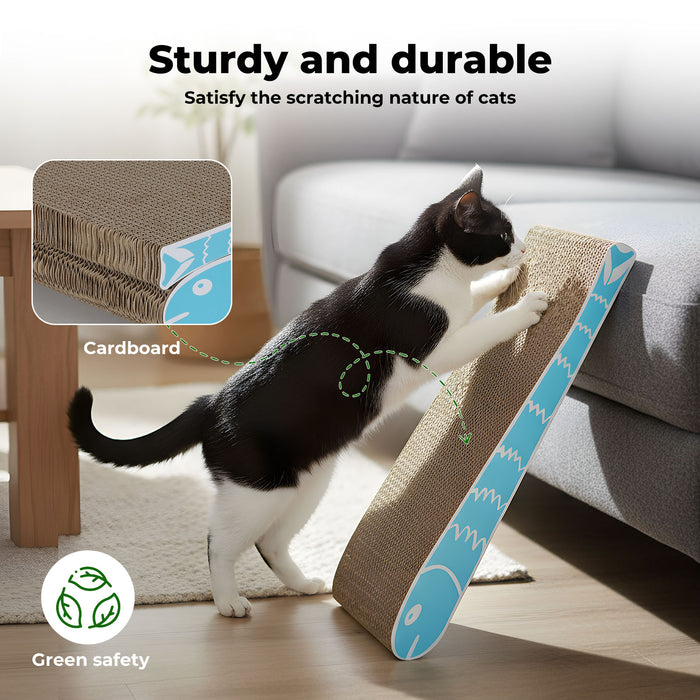 2X Cat Scratcher Board Bed Double-Sided Stackable Scratching Cardboard Toy