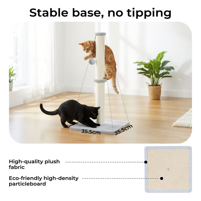 Cat Scratcher Scratching Post Natural Sisal Kitten Stable Ball Toys 74cm