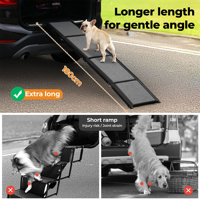 Pawz Dog Ramp For Car SUV Pet Dog Stairs Steps Ladder Travel Foldable Portable