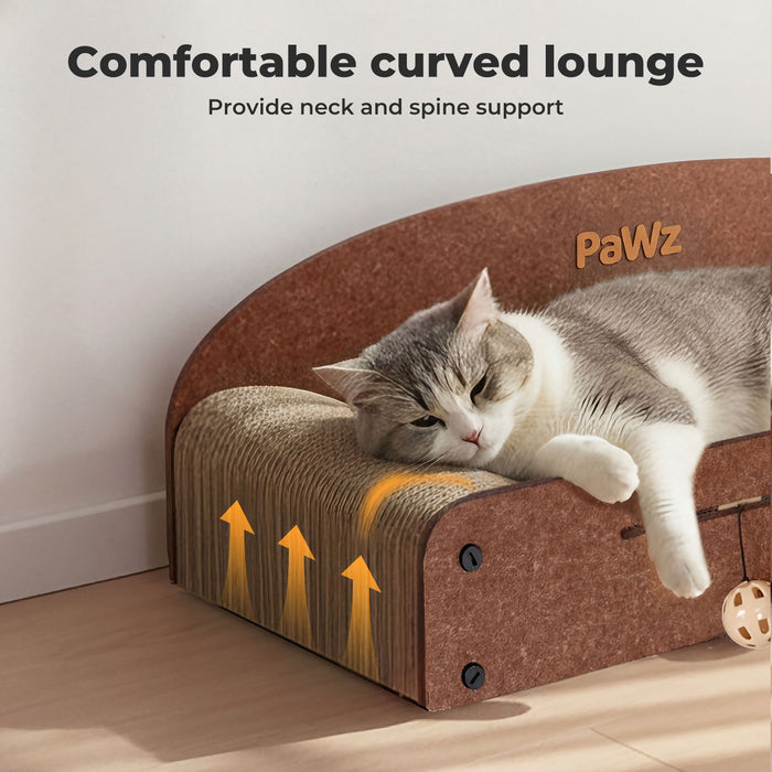 Cat Scratcher Scratching Board Corrugated Cardboard Scratch Bed Toy 2 Balls