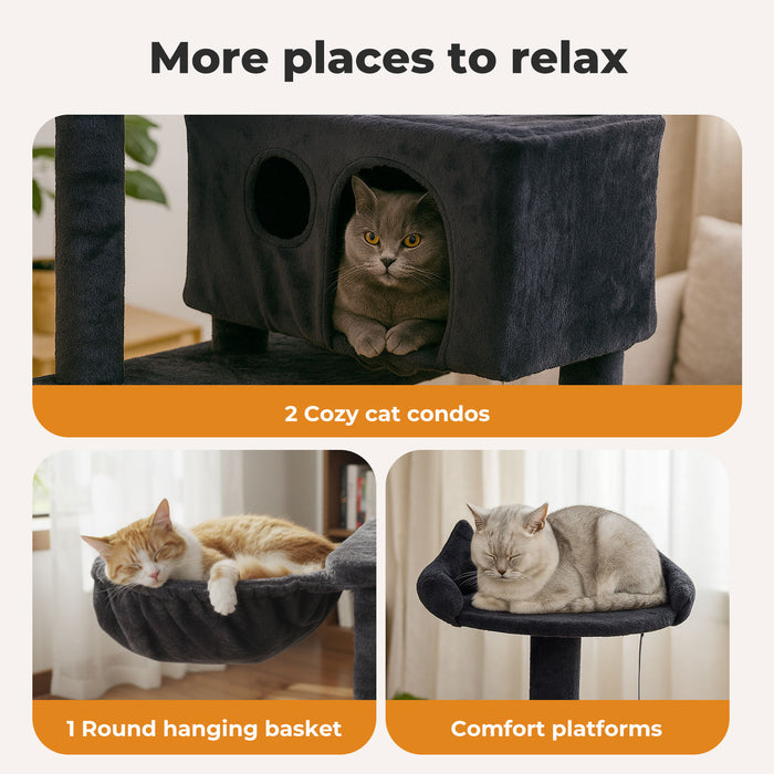Cat Tree Tower Scratching Post Scratcher 145cm Climbing Tree House Bed
