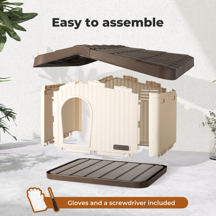 Dog Cage for Small Dogs Outdoor Weather-Resistant Kennel with Vent 75cm