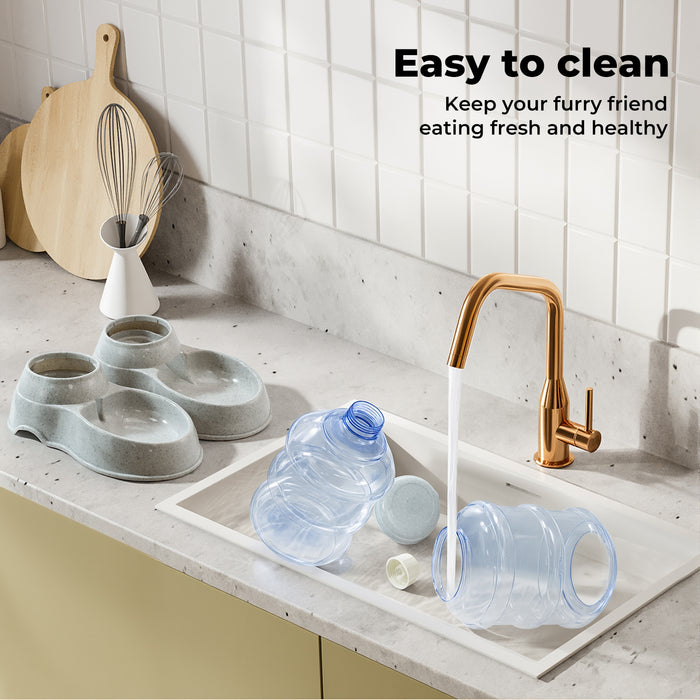 Automatic Pet Feeder Water Dispenser Set 3.5L Cat Dog Gravity Food Bowl