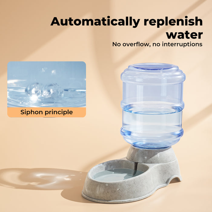 Automatic Water Dispenser Pet Feeder 3.5L Cat Dog Gravity Food Waterer Grey