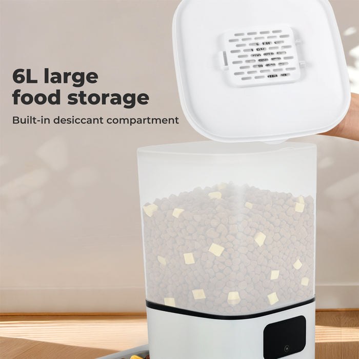 6L Automatic Pet Feeder Double Bowl Dog Cat Auto Smart Food Dispenser Timer