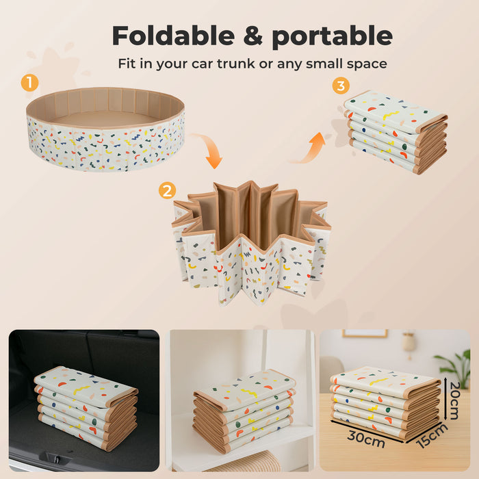 Dog Swimming Pool Foldable Pet Bath Non-Slip Portable Indoor Outdoor 120cm