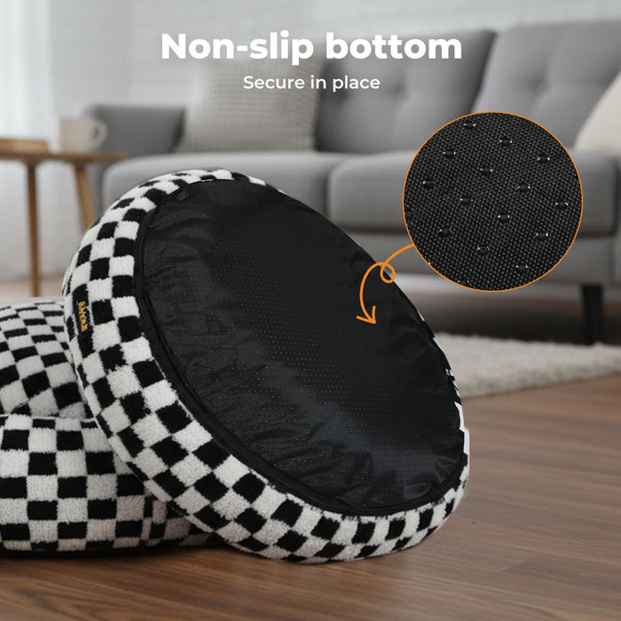Circular Plush Dog Bed Calming Pet Plush Bed Soft Cosy Bed Washable