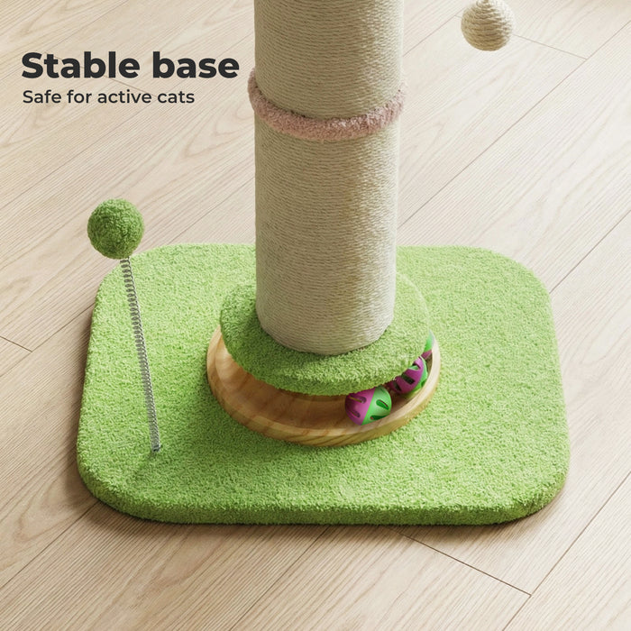 Cat Scratching Post Flower 61.5cm Cat Tree Tower Sisal Scratch Post Pink