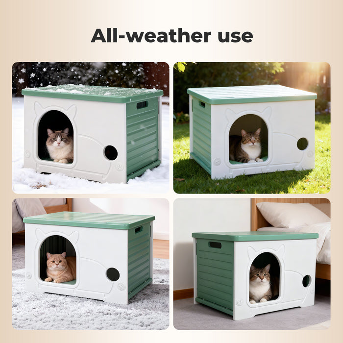 Outdoor Indoor Dogs Cats Kennel Plastic Puppy Pet House Weatherproof