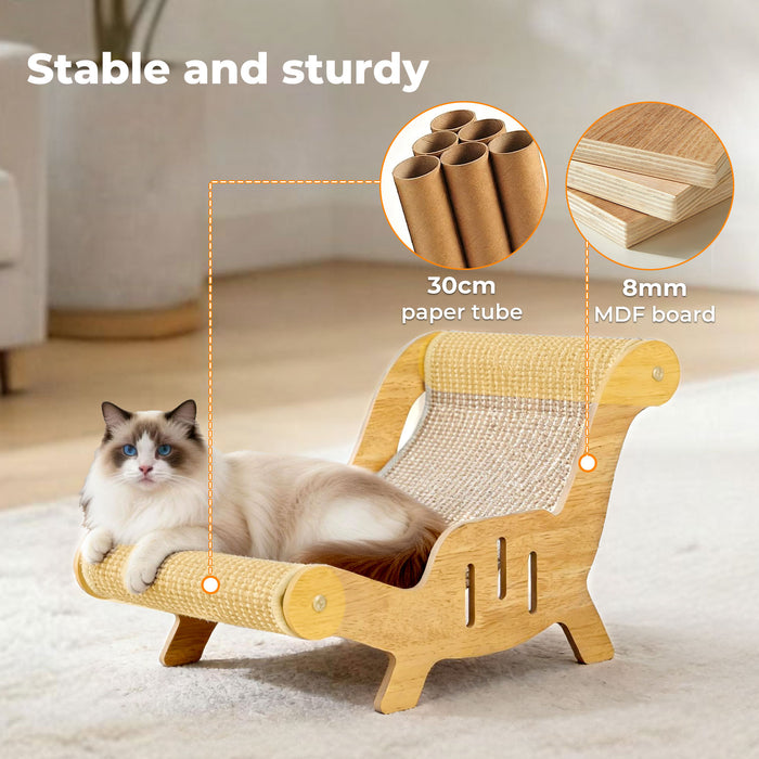 Cat Scratcher Bed Lounge Chair 2 in 1 Cardboard Kittens Scratching Pad