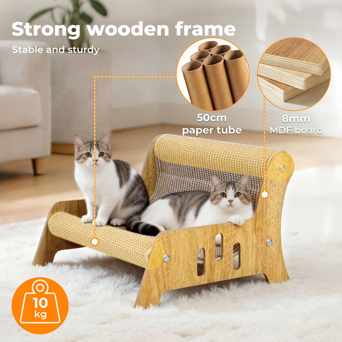 Cat Scratcher Bed 2 in 1 Rest Lounge Chair Cardboard Kittens Scratching Pad