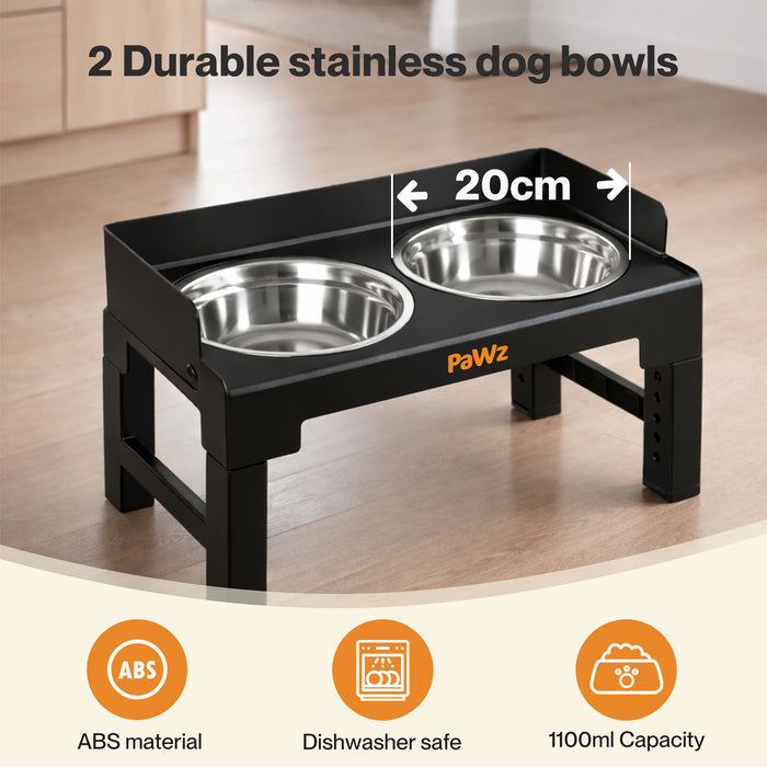 Elevated Dog Bowls Pet Feeder 6 Height Adjustable Raised Food Water Large