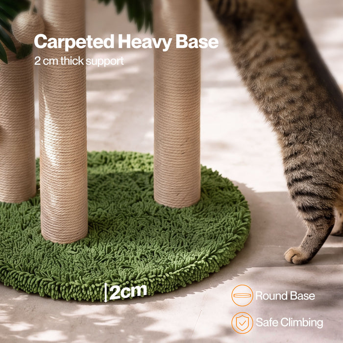 Cat Scratching Post 3 Heights Sisal Balls for Indoor Kitten Adult Green