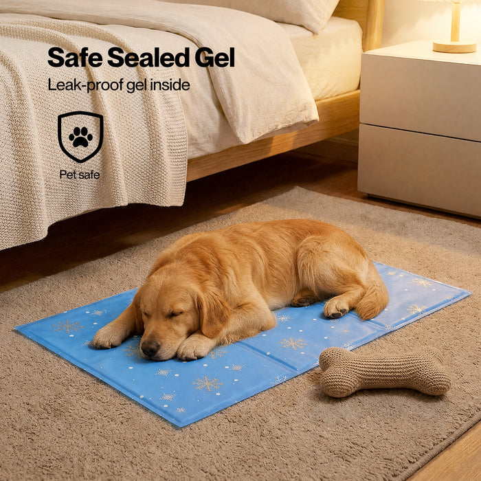 Dog Cooling Mat 90x60cm Self Gel Pad Breathable Crate Comfort for Home Blue