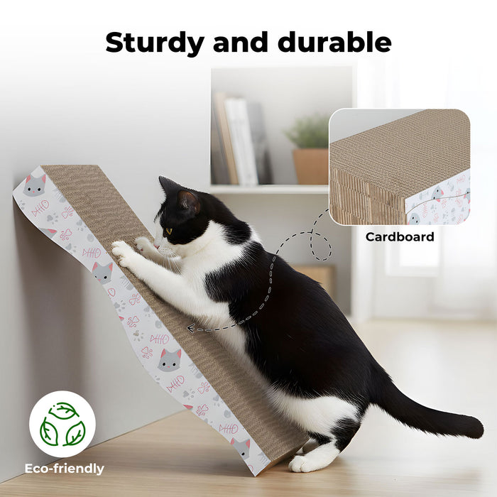 4X Cat Scratcher Board Bed Double-Sided Stackable Scratching Cardboard Toy