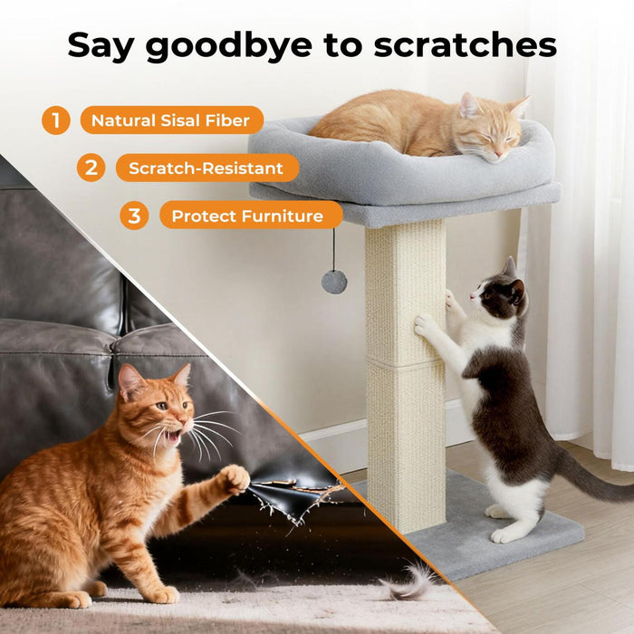 Cat Scratcher Big Perch Bed Scratching Post Natural Sisal Condo House 71cm