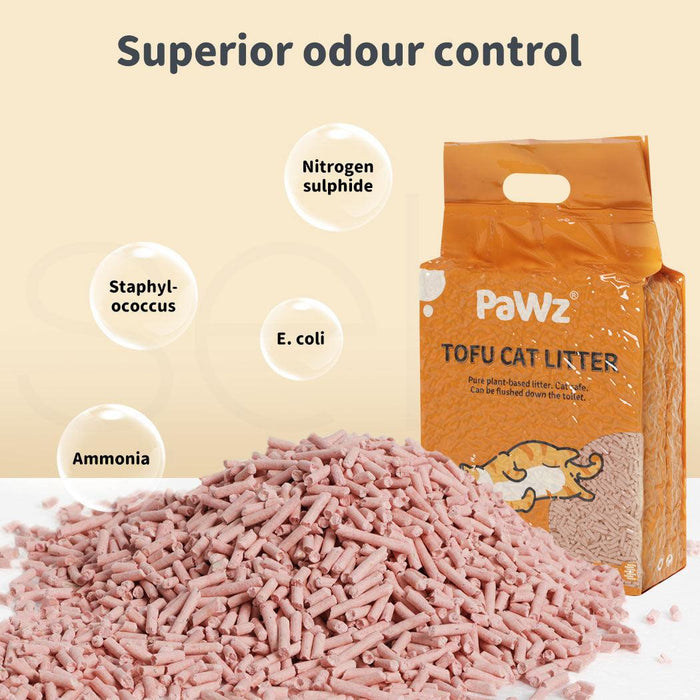 PaWz Tofu Cat Litter Clumping Flushable Peach Scent