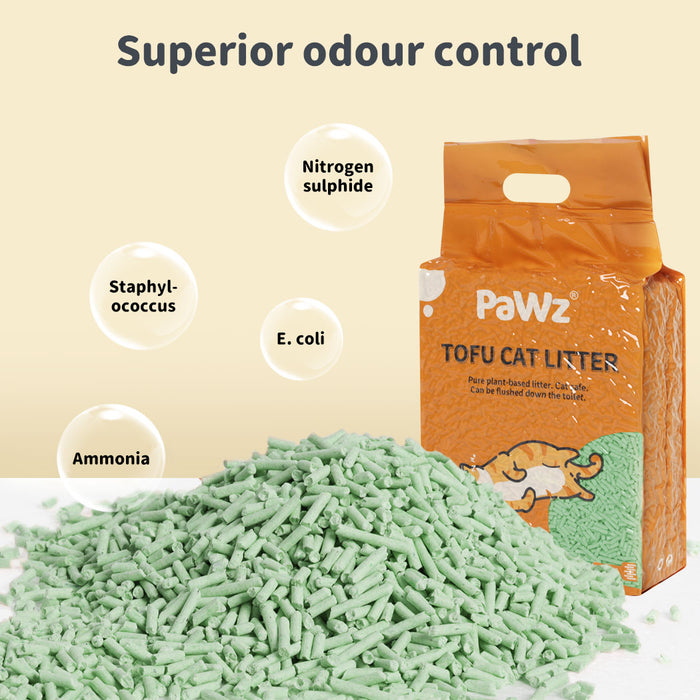 PaWz Tofu Cat Litter Clumping Flushable Green Tea Scent - petpawz.com.au