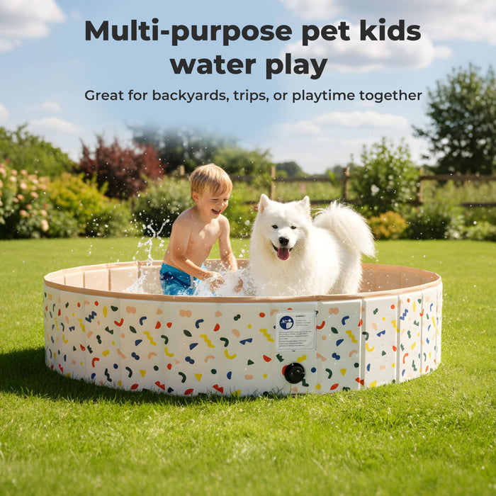 Dog Swimming Pool Foldable Pet Bath Non-Slip Portable Indoor Outdoor 120cm
