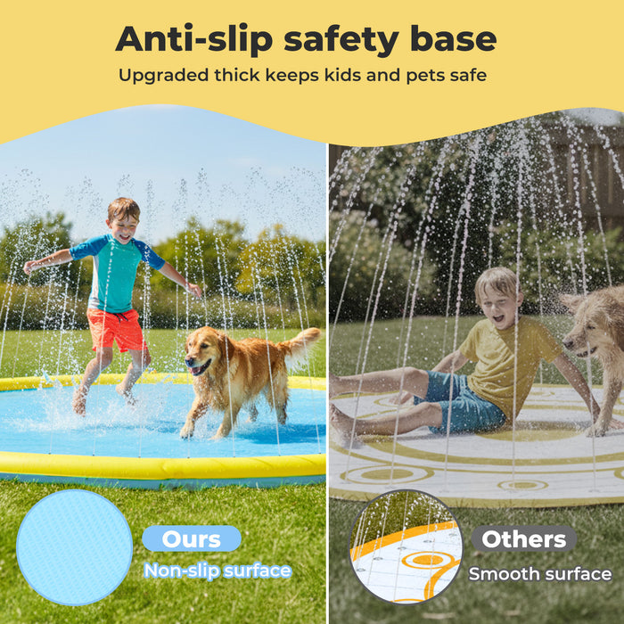 Splash Pad Kids Dog Sprinkler Water Play Inflatable Pool Mat Outdoor 240cm