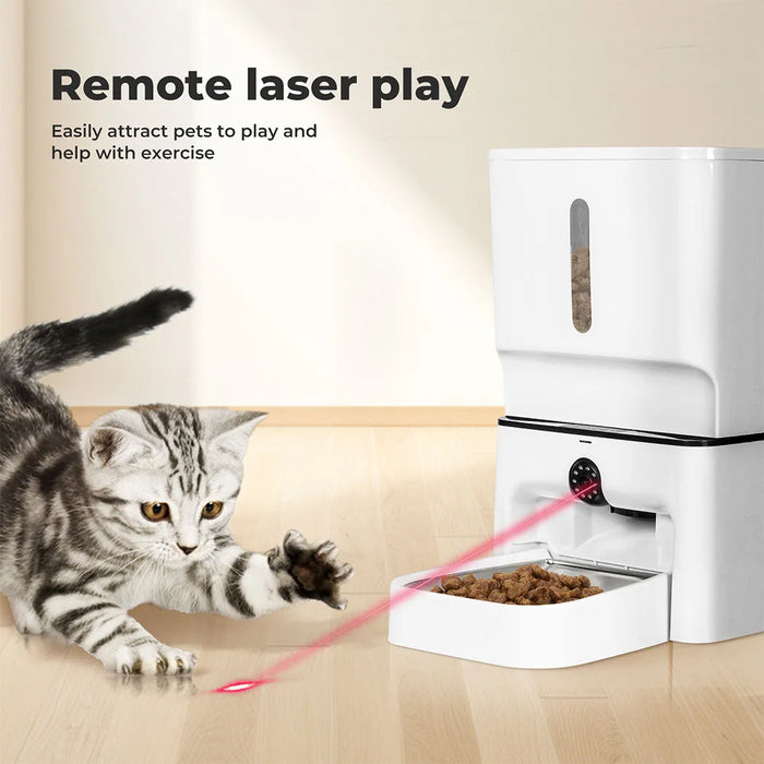 Pawz 2-in-1 Automatic Pet Cat Dog Feeder Laser Toy WiFi Smart Food Dispenser App