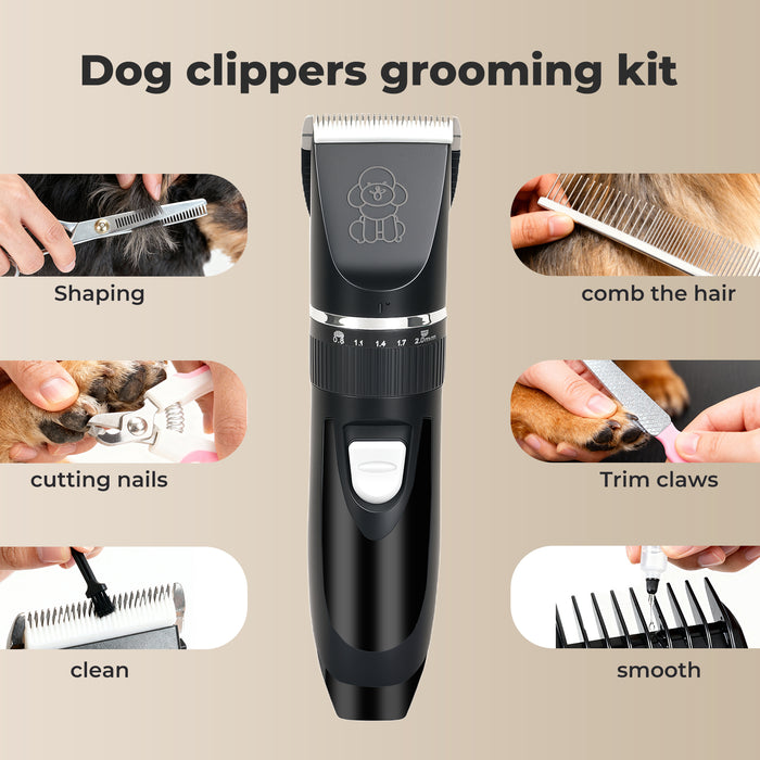 Pet Clipper Cat Dog Grooming Trimmer Shaver Cordless Rechargeable Kit