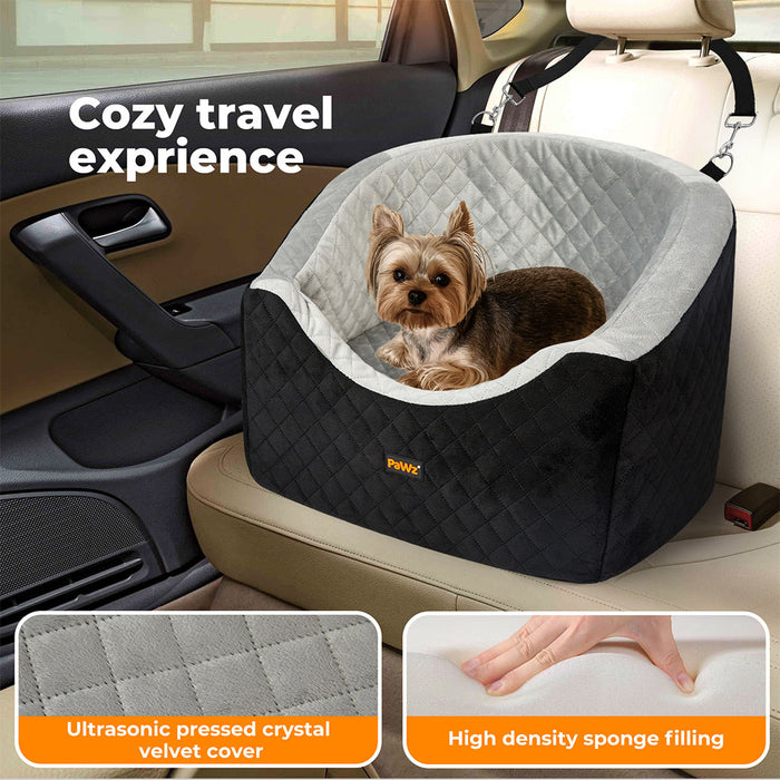 Pawz Dog Car Booster Seat Belt Safety Protector Pet Travel Bed Basket Washable