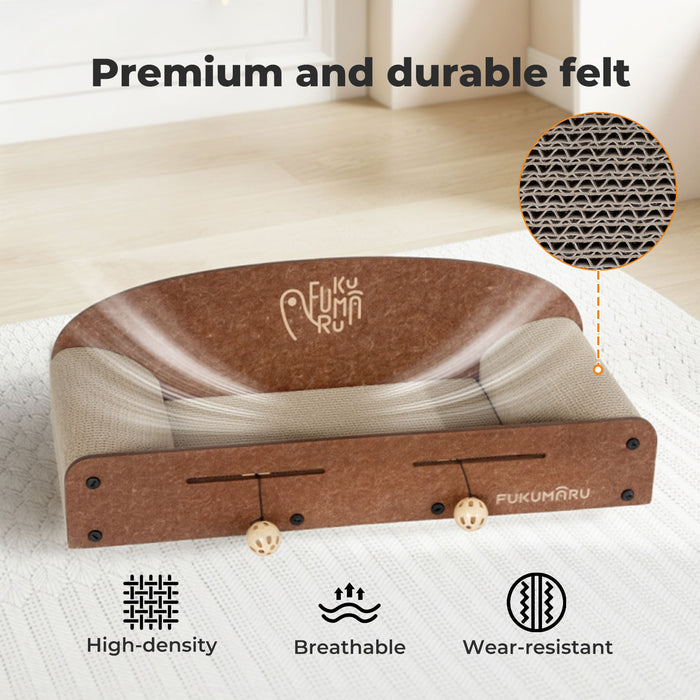 Cat Scratcher Scratching Board Corrugated Cardboard Scratch Bed Toy 2 Balls