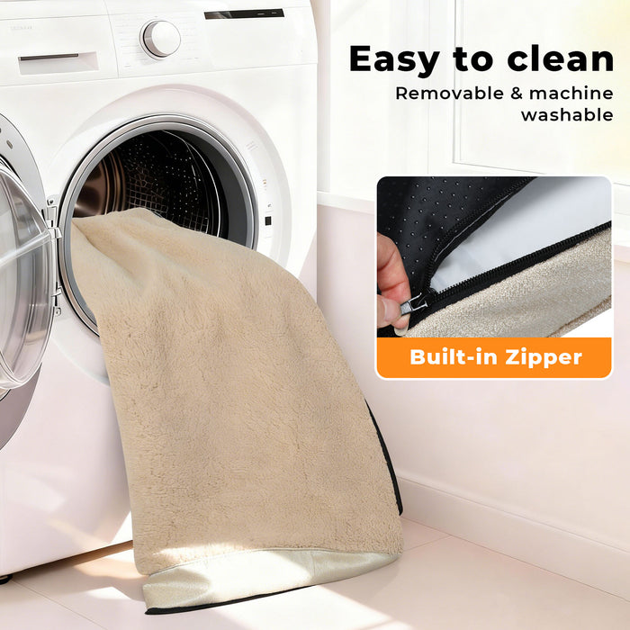 Dog Bed Soft Pet Mat Non-Slip Cushion Beige Removable Washable