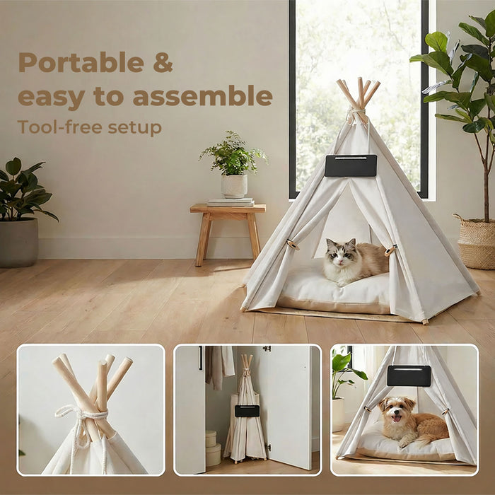 Pet Tent Puppy Dog Bed Tent Washable Tent Bed Cushion Indoor Pet House
