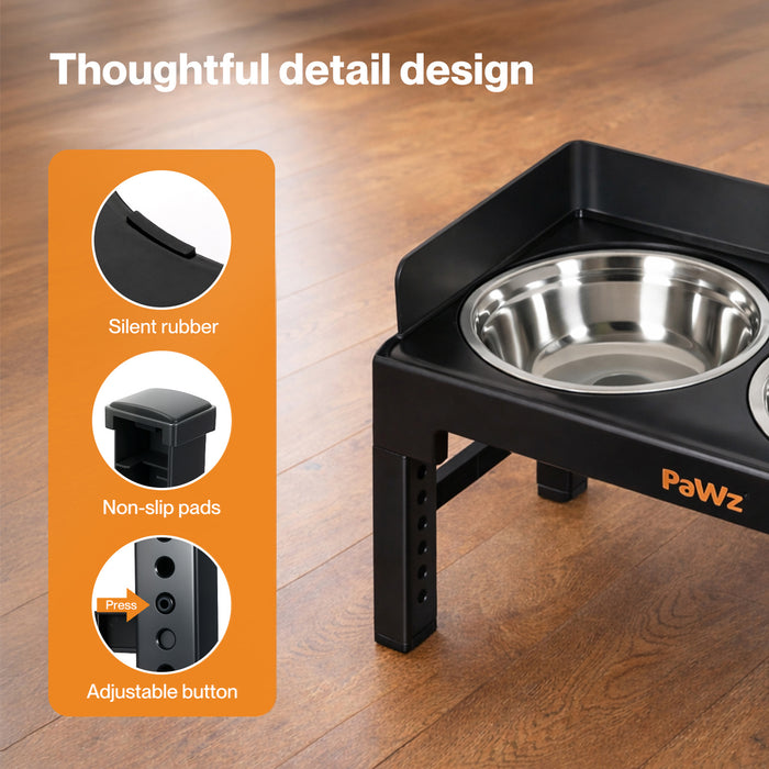 Elevated Dog Bowls Pet Feeder 6 Height Adjustable Raised Food Water Large