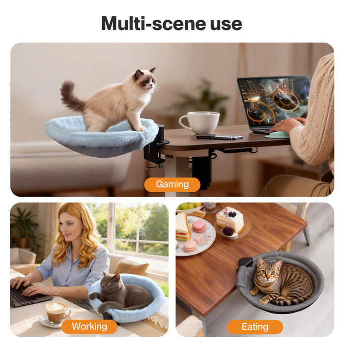 Cat Bed Hammock 360° Rotating Hanging Sturdy Washable Removable Breathable