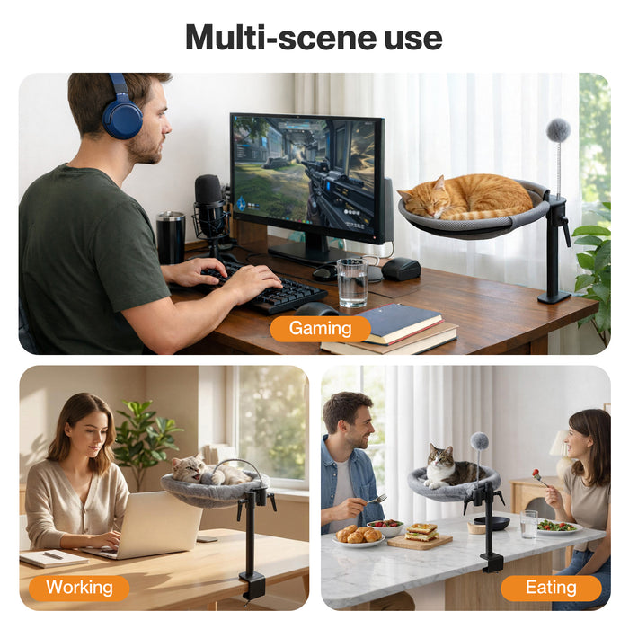 Cat Bed Hammock 360° Rotatable Adjustable Sinking Washable Hanging Soft