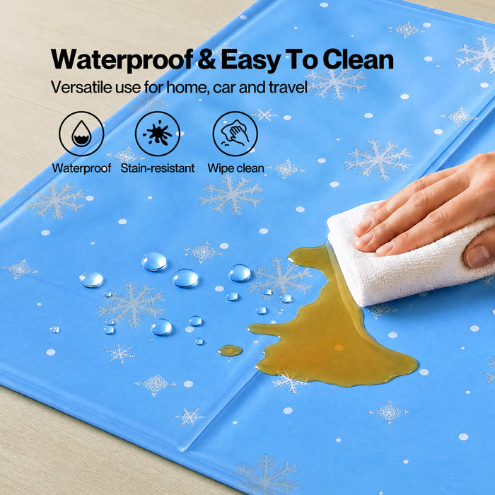 Dog Cooling Mat 90x60cm Self Gel Pad Breathable Crate Comfort for Home Blue