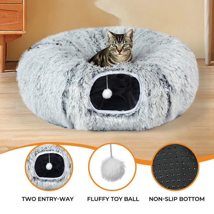 Pawz Cat Tunnel Bed Foldable Funny Exercise Plush Kitten Play Tube