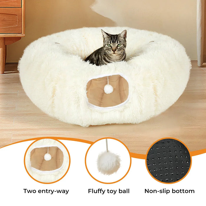 Pawz Cat Tunnel Bed Foldable Funny Exercise Plush Kitten Play Tube