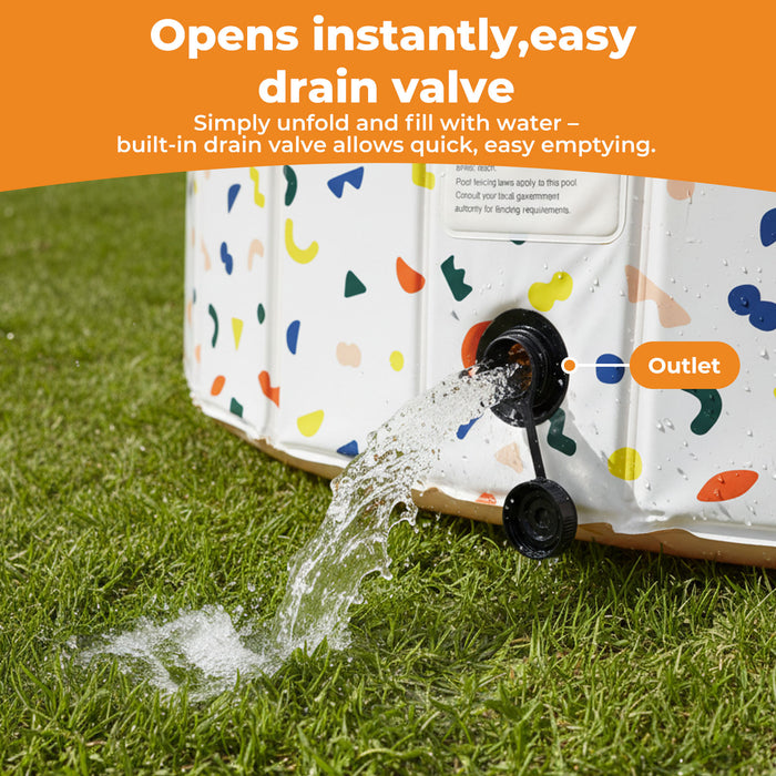 Dog Swimming Pool Foldable Pet Bath Non-Slip Portable Indoor Outdoor 120cm