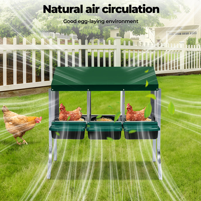 Pawz Chicken Hen Coop Hutch 3 Hole Inside Outside Roll Away Lay Egg Nesting Box